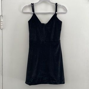 Cosmopolitan Dress the Population Vida Black Velvet Mini Dress w/ sparkle S
